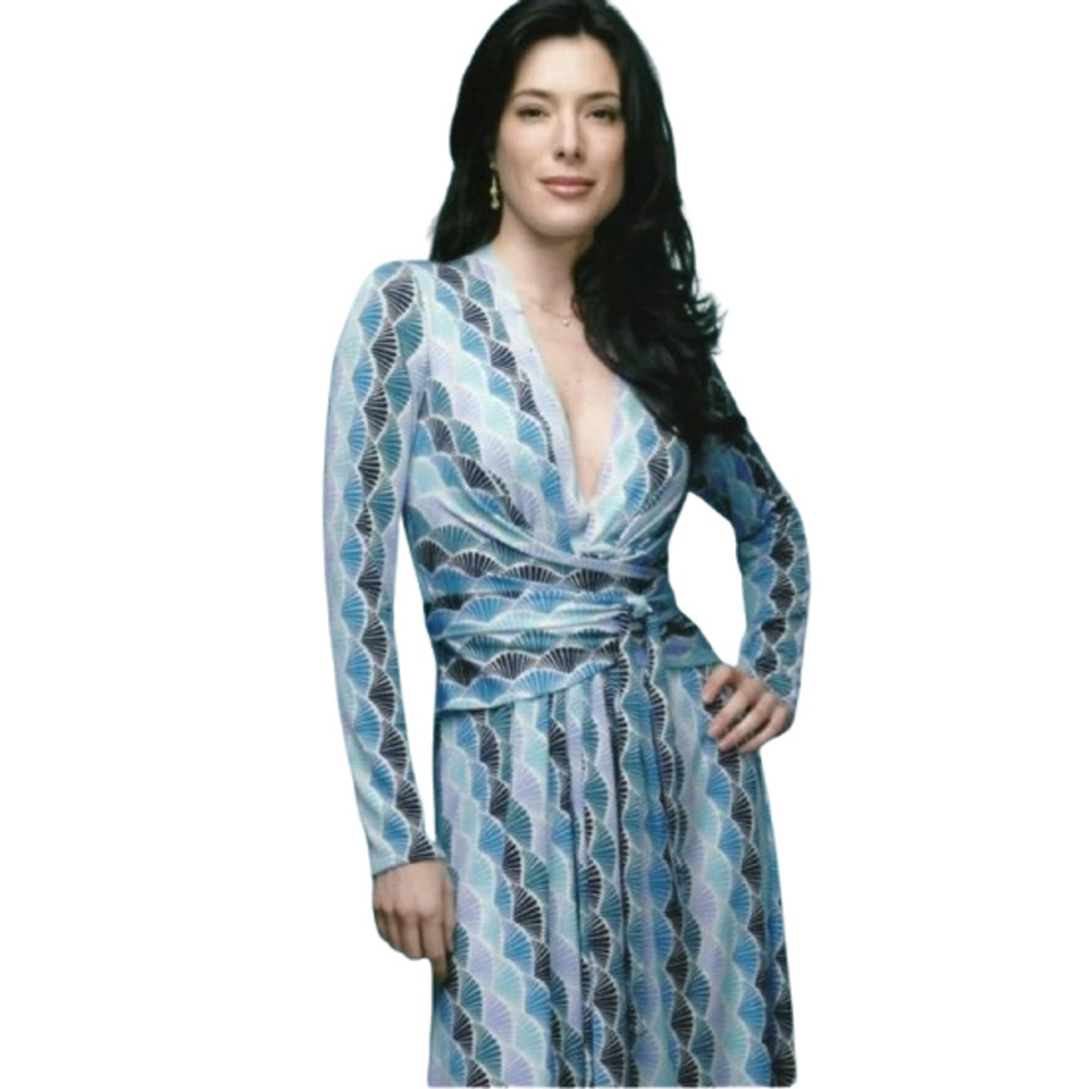 Issa multicolor blue silk long sleeve tie waist dress 8